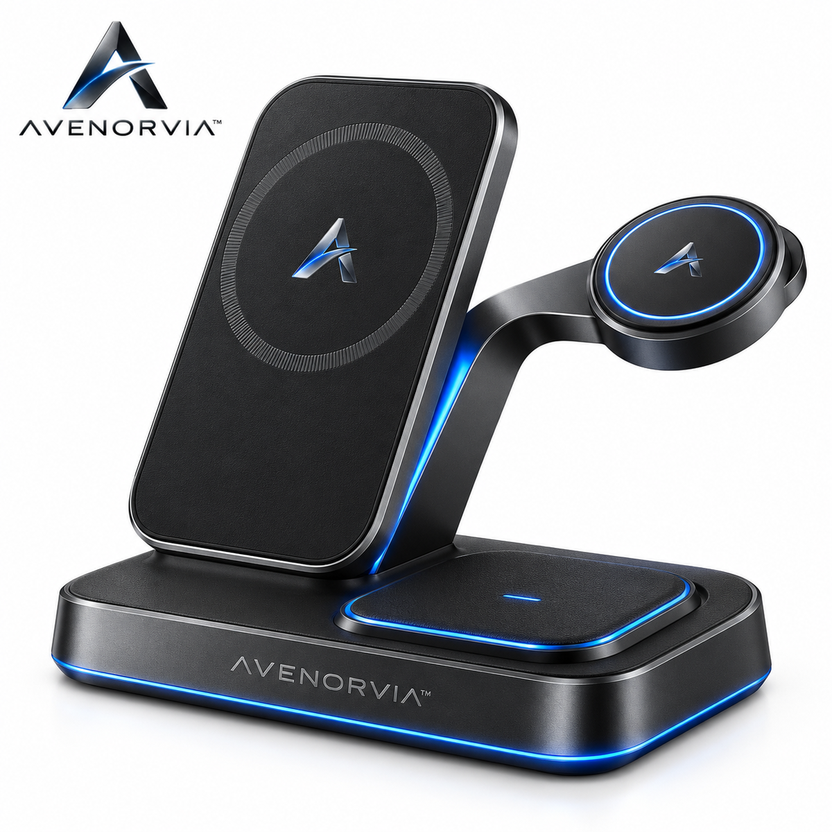Avenorvia™ Multi-Device Charging Station – 5-in-1 Desktop Charging Hub for Phones, Watches, Earbuds & Everyday Electronics