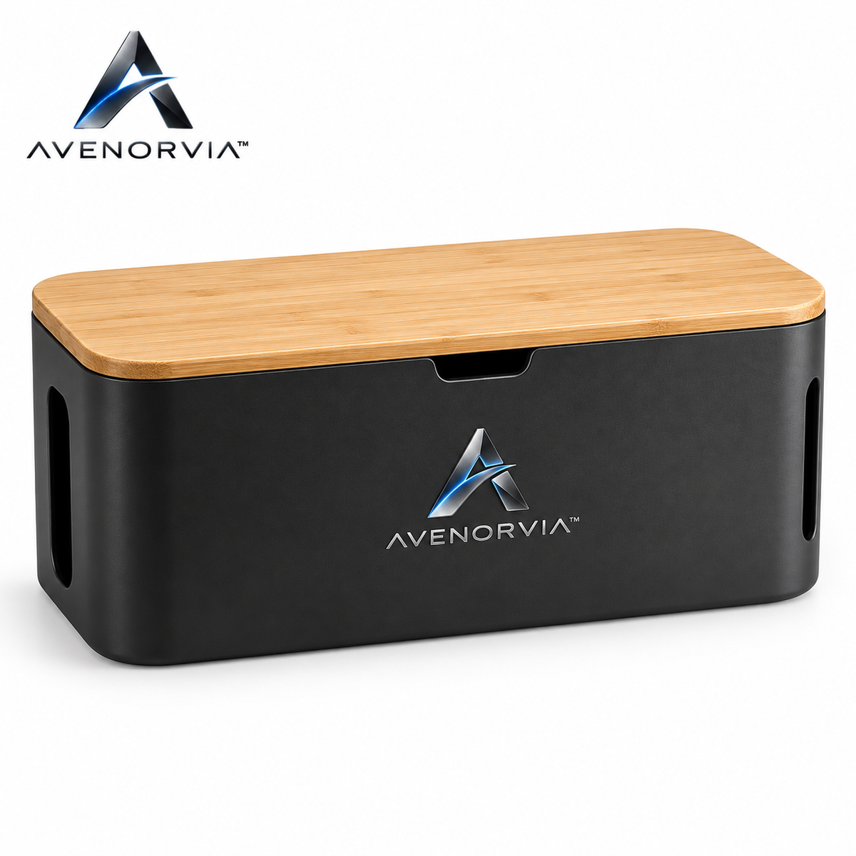 Avenorvia™ Cable Management Box – Power Strip & Cord Organizer with Ventilated Lid for Desks, Offices & Home Charging Areas