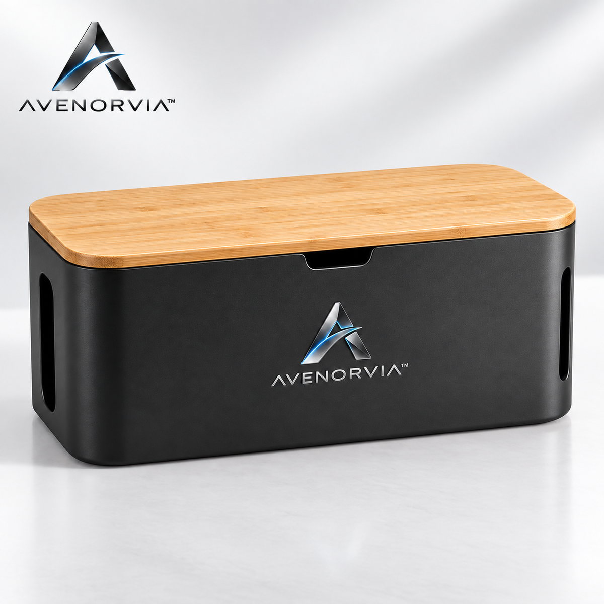 Avenorvia™ Cable Management Box – Power Strip & Cord Organizer with Ventilated Lid for Desks, Offices & Home Charging Areas