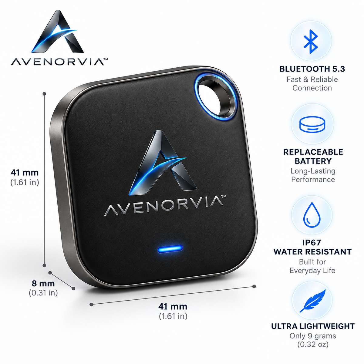 Avenorvia™ Smart Item Tracker – Compact Wireless Locator Tag for Keys, Bags, Luggage & Everyday Essentials