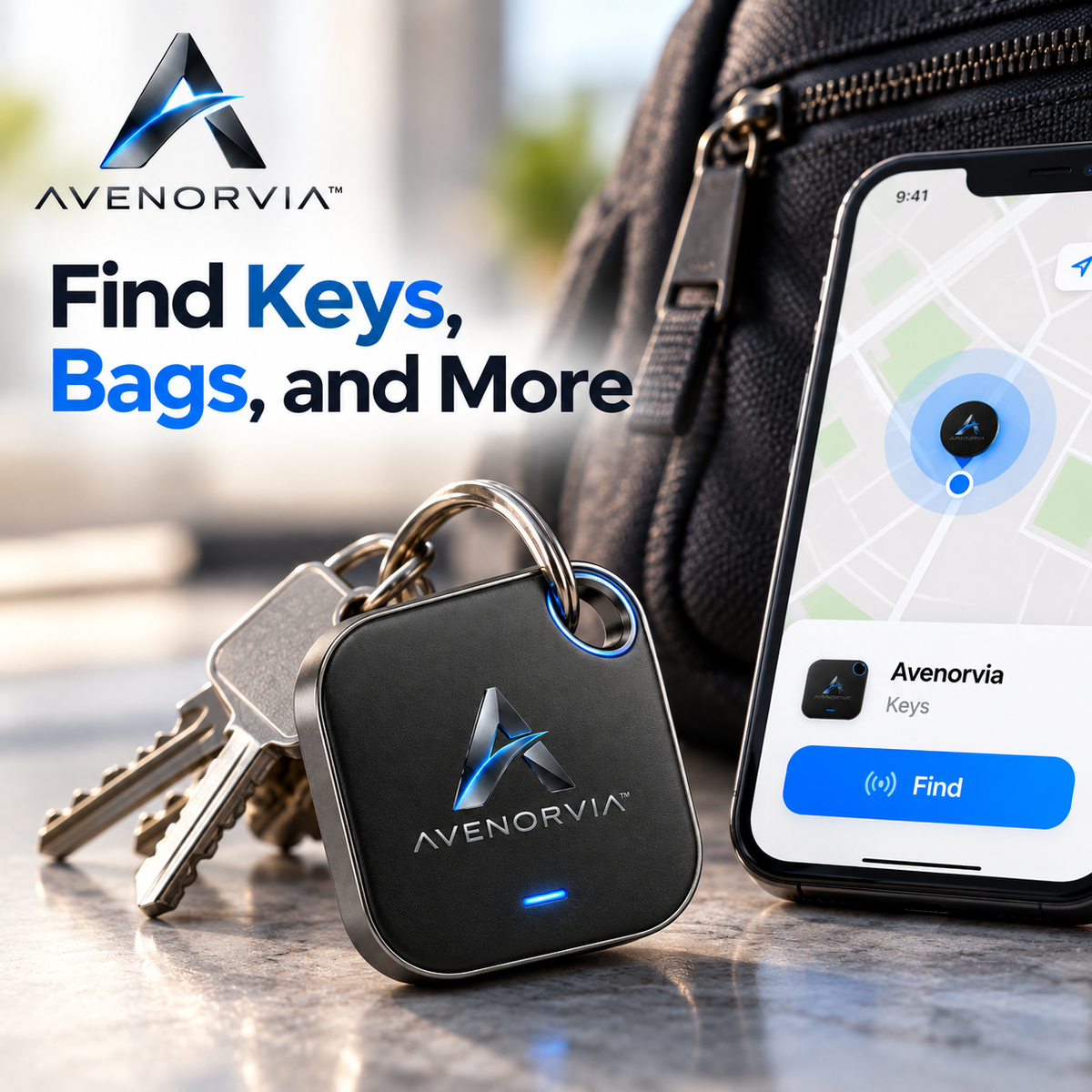 Avenorvia™ Smart Item Tracker – Compact Wireless Locator Tag for Keys, Bags, Luggage & Everyday Essentials
