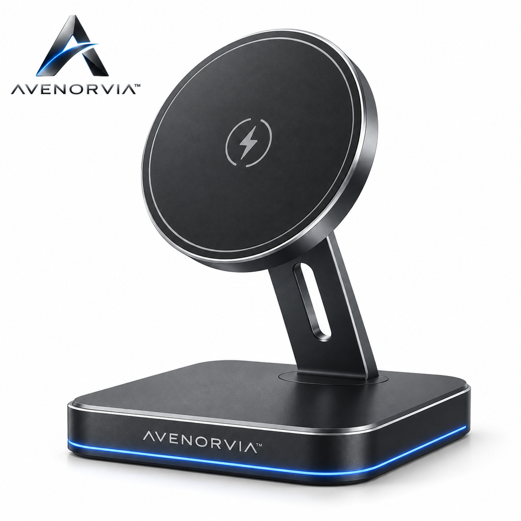 Avenorvia™ 15W Slim Wireless Charging Pad – Fast Desktop Charger for Phones, Earbuds & Everyday Devices