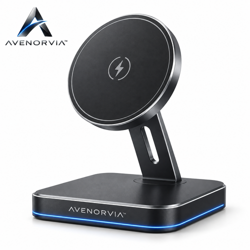 Avenorvia™ 15W Slim Wireless Charging Pad – Fast Desktop Charger for Phones, Earbuds & Everyday Devices