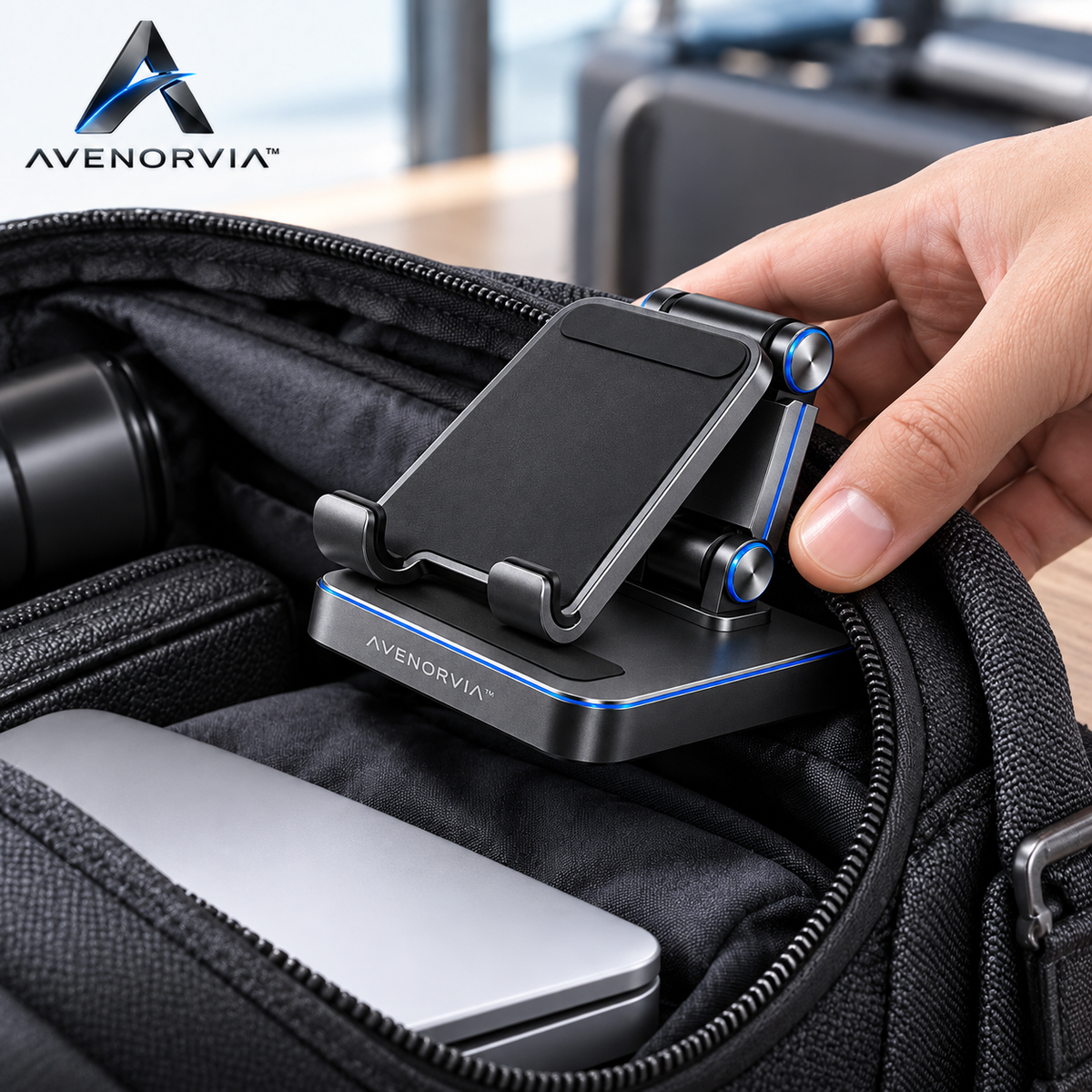 Avenorvia™ Adjustable Foldable Phone Stand – Multi-Angle Desktop Holder for Work, Video Calls, Streaming & Everyday Viewing