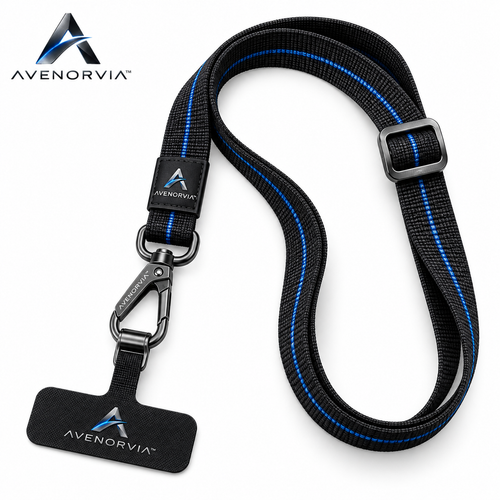 Avenorvia™ Adjustable Crossbody Phone Lanyard – Hands-Free Phone Strap with Universal Tether Tab for Travel, Work & Everyday Carry